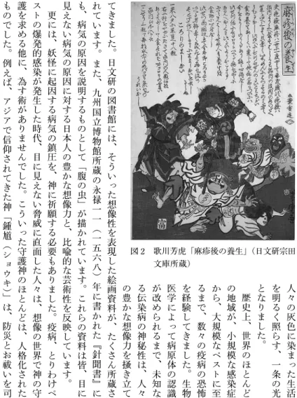 図 2   歌川芳虎「麻疹後の養生」（日文研宗田 文庫所蔵）