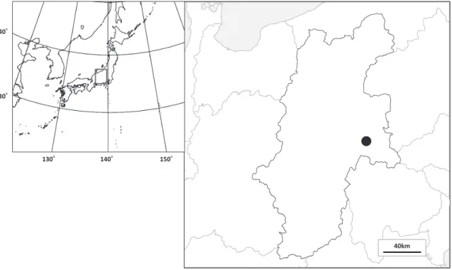 Fig. 2. Geological location of sampling site at Nagano pref., Japan. 