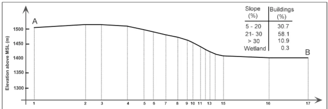 Figure - 5: Longitudinal profile from section AB on Figure - 4 
