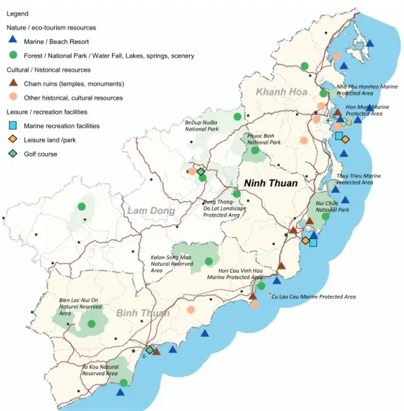 図 4.3.1 中南部沿岸地域の観光資源 