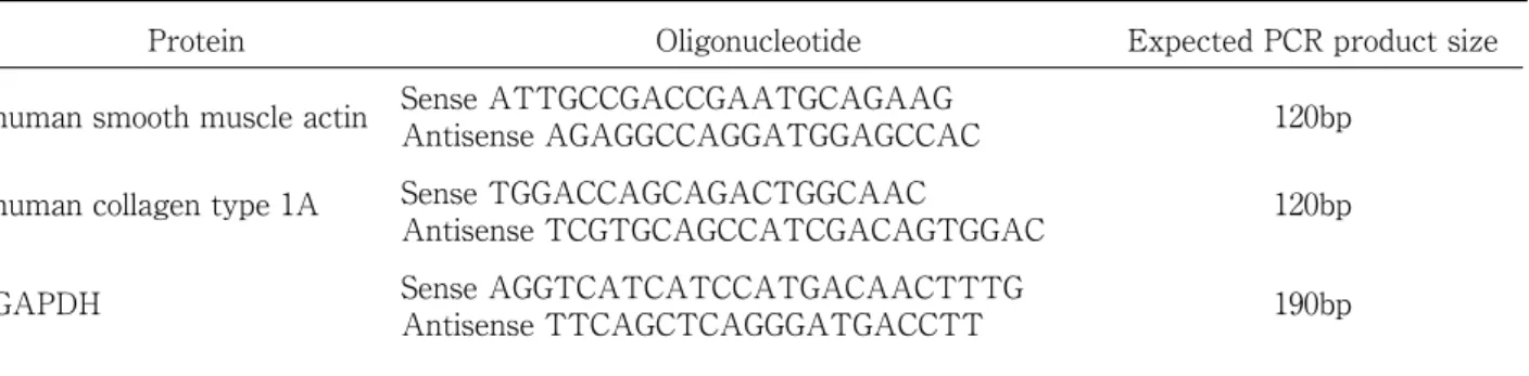 Table 1.  Primer sets Protein