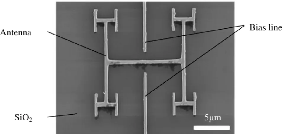 図  4.4  作製した H 型フラクタルアンテナの 1 エレメントの SEM 画像 