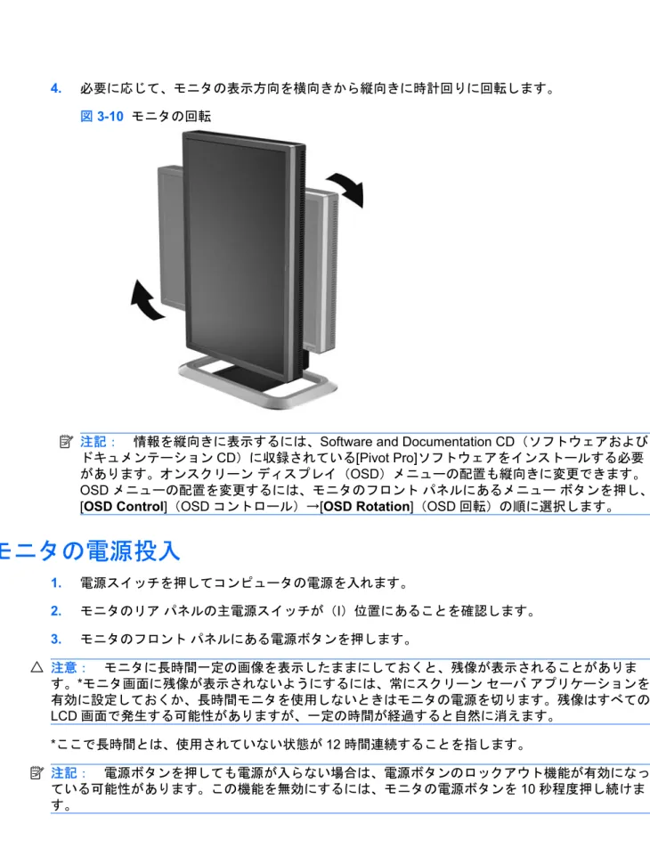図 3-10  モニタの回転