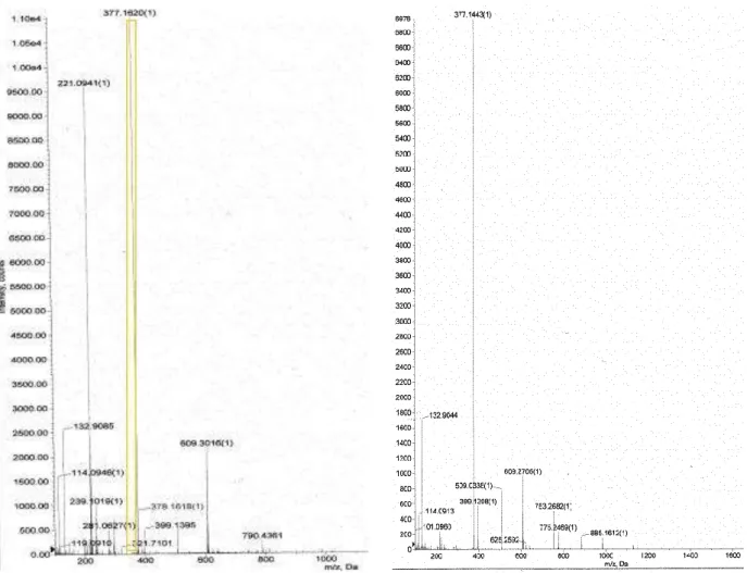 Fig  4 . 黄 色 色 素 1(a)および リボフラビン標 品 (b) の LC-ESI-MS スペクトル