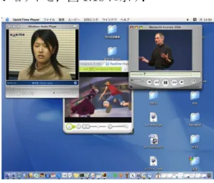 図 1.18 Windows Media/Real Media/Quick Time の スクリ ー ン ショ ット例