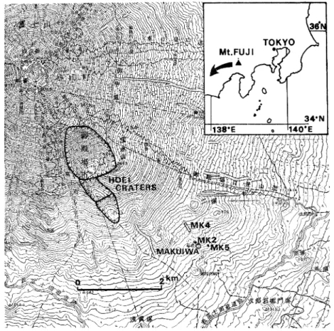 Fig.  1  Lorality  map.  Topographic  maps, &#34;Fuji-san&#34;, &#34;Fujinomiya&#34;, &#34;Yamanakako&#34;, and