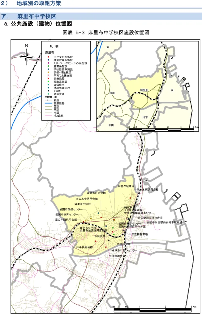 図表 -   麻 中学校 施設 置図