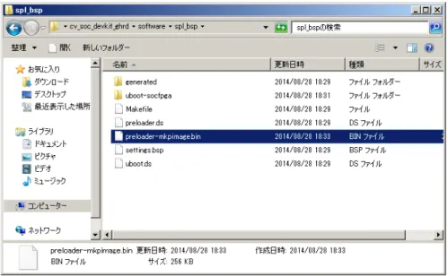 図 3-3  生成された Preloader バイナリ・ファイル 