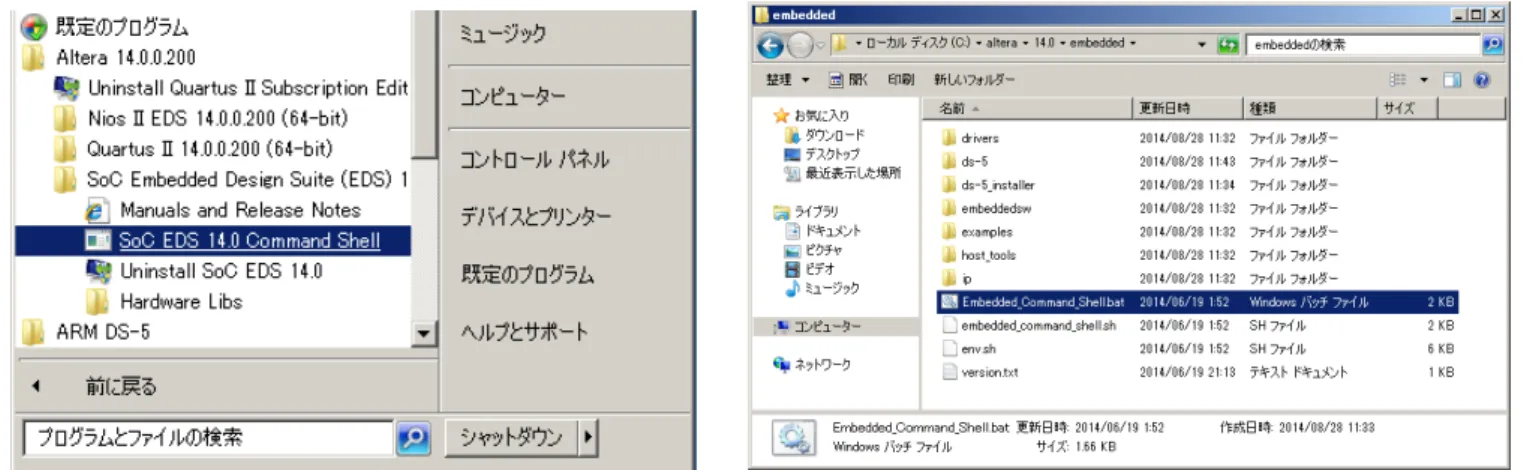 図 2-1  Embedded Command Shell  の起動 