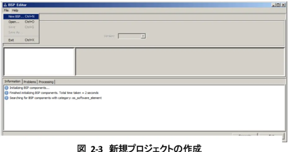 図 2-3  新規プロジェクトの作成 