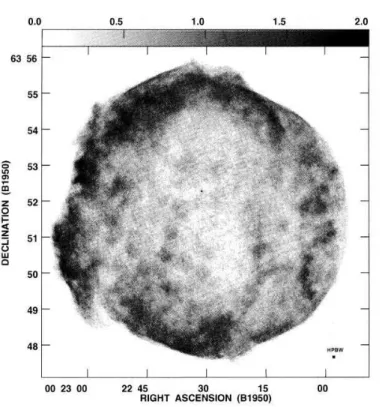 Figure 2.2: Radio photograph of Tycho’s SNR at 1375 MHz. Taken from Reynoso et al. (1997).