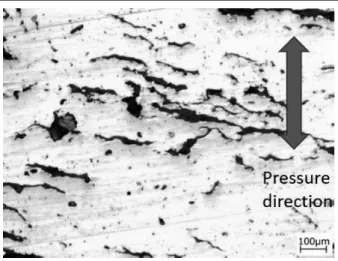 Fig. 1　 Microstructure of 20 vol.％ flake like graphite dispersed Cu com- com-posites prepared by spark plasma sintering