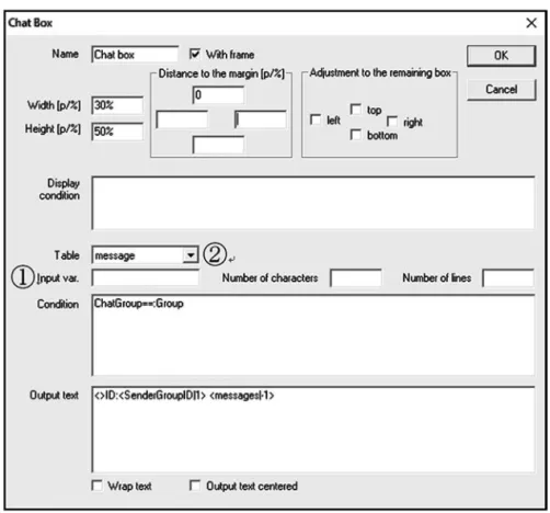 Table を作成できる。これを用いて例えば message という table を作成し，設定項目を contract 
