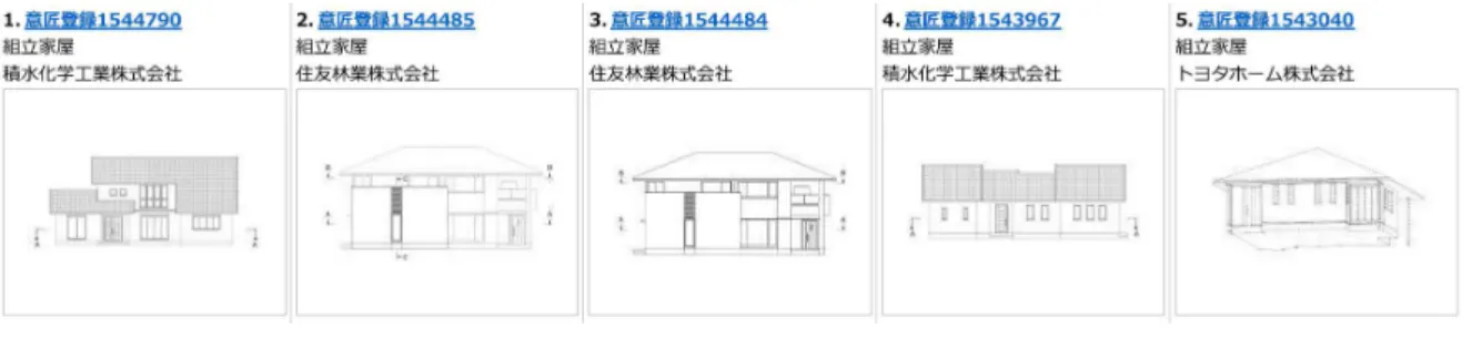 図  5  組立家屋の登録例(特許情報プラットフォームより)  (3)取引対象    物品は、独立して取引の対象となるものでなければならない。これには、完成品の みならず部品等も含まれる。  図  6  レコードプレーヤーの例 8                                                        6   完全に代替可能であるというような厳密な意味での互換性ではなく、同種の物品が他にも存在すれば 足りる。  7   業者間の取引、いわゆる BtoB であってもよい。
