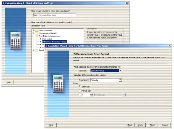 図 4: BI Spreadsheet Add-in Calculation Builder Wizard 