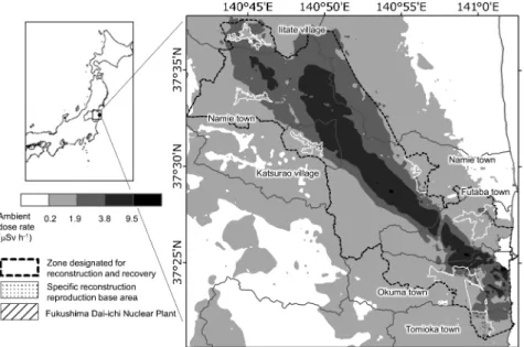 Fig. 1   Locations of the zone designated for reconstruction and recovery and the speciﬁc reconstruction base area 