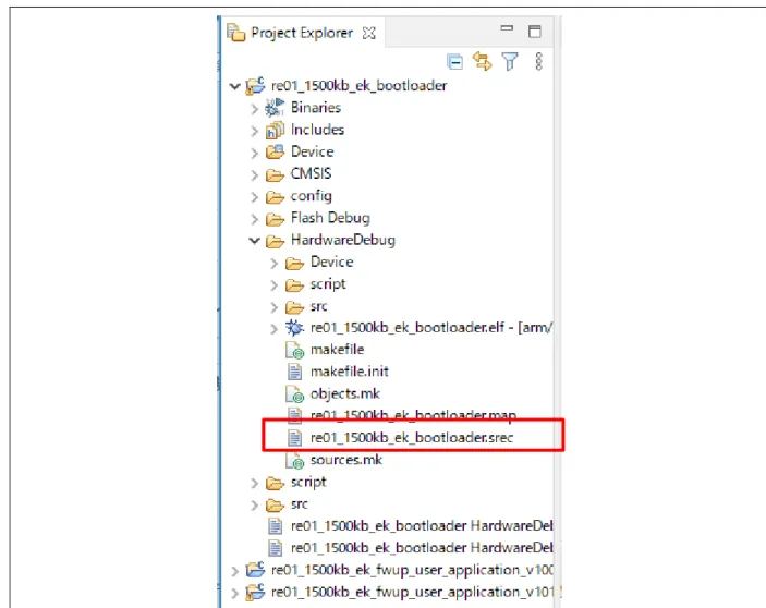 Figure 5-5  プロジェクト内の Motorola  ファイルの確認 