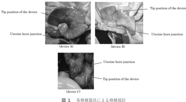 Fig. 3. Each transplantation site facilitated b y the device.