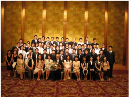 図表 17   岡部ゼミナール卒業生の会合   （慶応大学を退職する 2007 年に卒業生が企画してくれたもの）         大学教育については、以上述べたことのほか、望ましい仕組みなど、幾つかの大切 な論点がなお残されていますが、時間が尽きたので割愛します 27 。ご清聴ありがとう ございました。         【引用文献】   岡部光明（2002）「大学教授の三条件」、『大学生の条件  大学教授の条件』３章、 慶應義 塾大学出版会 。<http://www.okabem.com/essay/