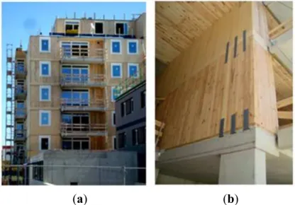 Figure 8. (a) and  (b) Wagramerstrasse apartment complex, Vienna, which is part of the 