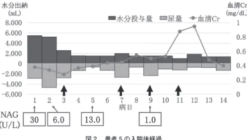 図 2 　患者 5 の入院後経過