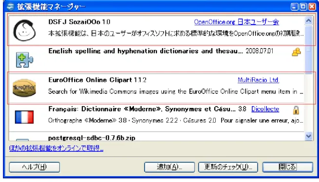 図 4:②[拡張機能マネージャー]が起動する