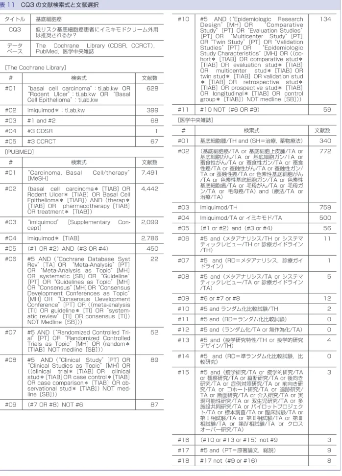 表 11　CQ3 の文献検索式と文献選択