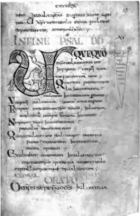 Figura 6. Ejemplo de Positurae: Manuscrito Psalterium Gallicanum, folio 13. (Bibliothèque  Nationale de France, fonds latin 13159)