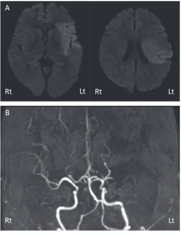 Fig. 1 初診時の頭部 MRI・頭部 MRA