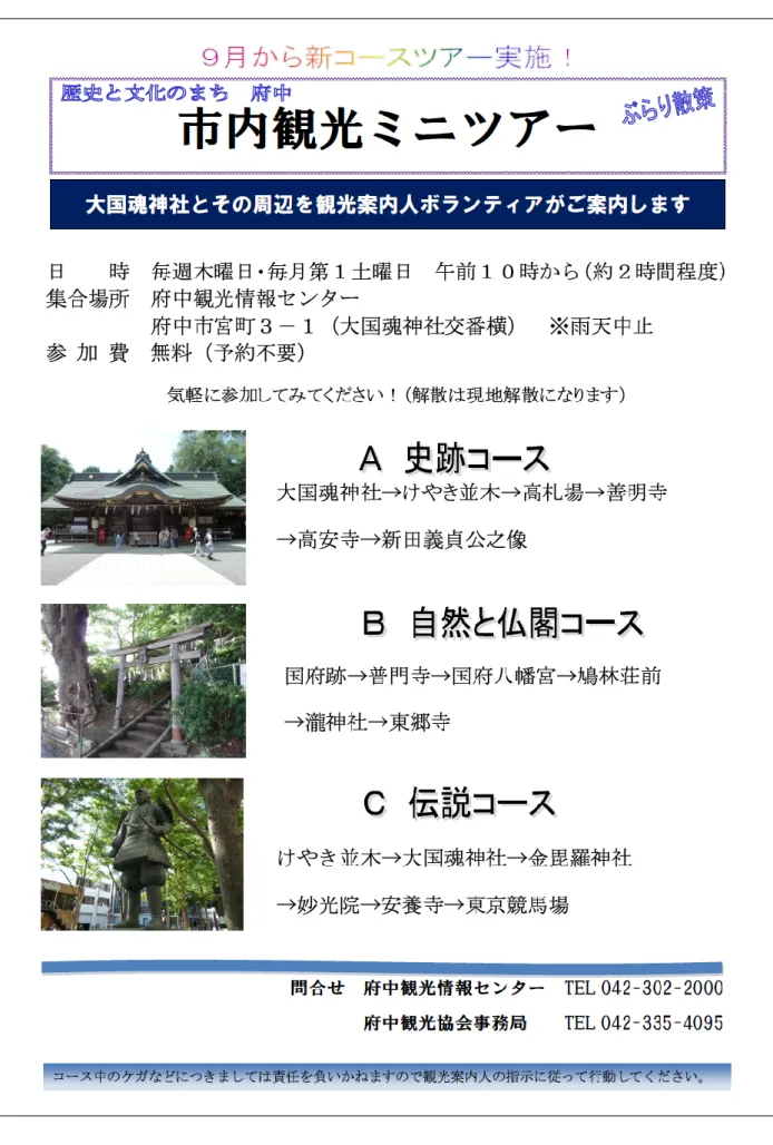 図 3.1  ボランティアガイドによる「市内観光ミニツアー」パンフレット 