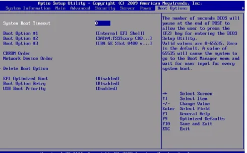 図 8: 「Boot Options」メニュー