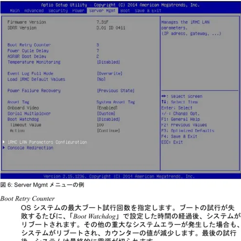 図 6: Server Mgmt メニューの例