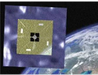 図 3.1 Ikaros 衛星の全体図。衛星の中心に本体部分があり、 GAP は本体部の反太陽面に 取り付けられる。