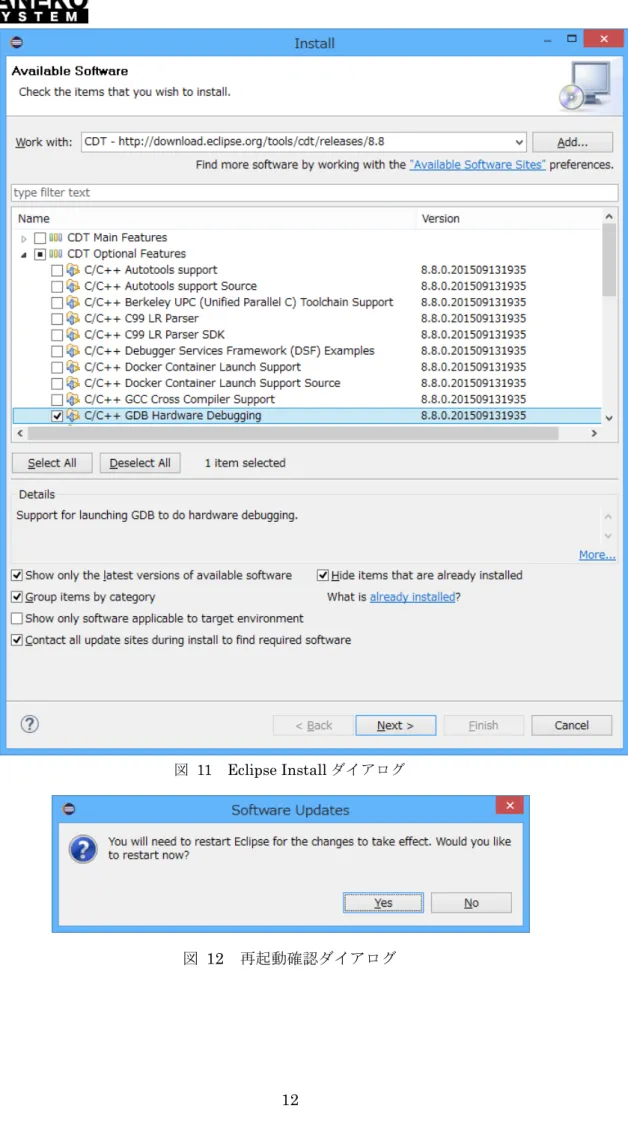 図   11  Eclipse Install ダイアログ 