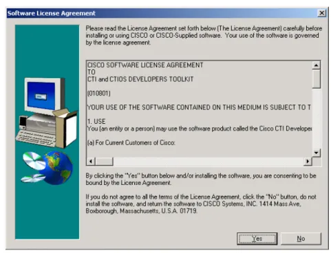 図  3-1 CTI Toolkit Desktop Client  コンポーネントのインストール ライセンス契約書