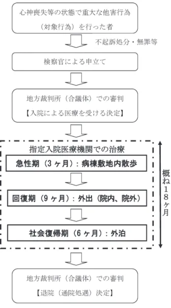 図 1 医療観察法入院治療の流れ
