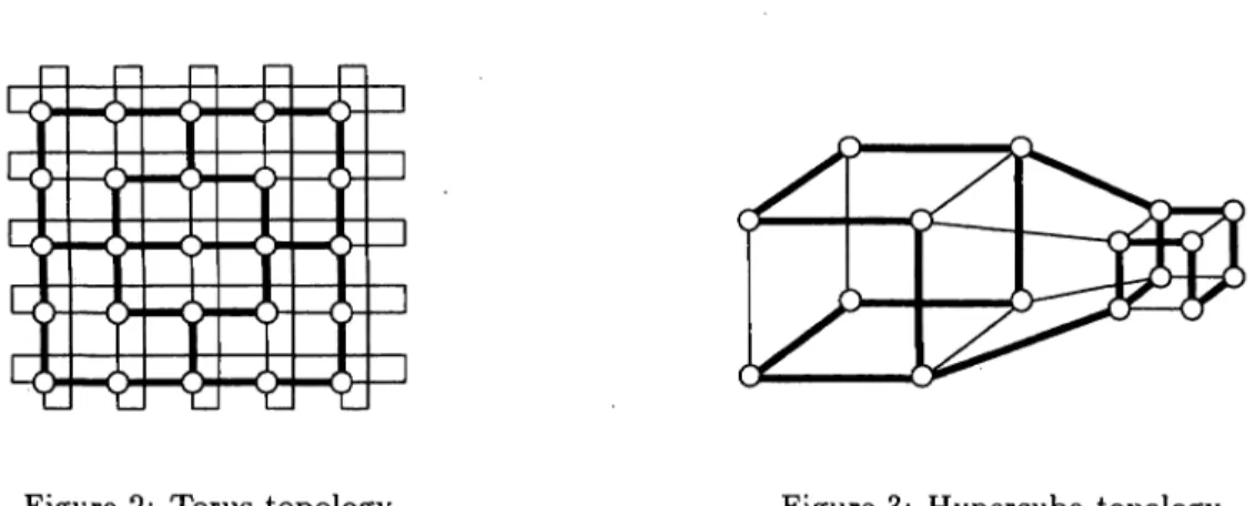 Figure 2: Torus topology. Figure 3: Hypercube topology.