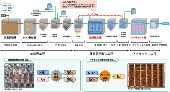図 2-6  固定床型アナモックスプロセスの例 