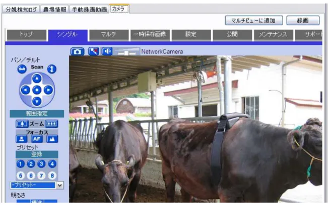 図 図図 図 4 44 4----333 3----3 3----53355 5      カメラ表示カメラ表示 カメラ表示 カメラ表示 ・情報ウィンドウ表示  メニューの「表示」-「潮汐」または「天気」を選択すると、潮汐情報、天気情報の Web ページ が別ウィンドウで表示される。 表示される Web ページは設定機能によって変更することが出来る。 。 （３）システム管理機能  管理者がシステムの設定や、データ管理をする機能。  ・管理者認証機能  ユーザー名、パスワード入力により、管理者の認証チェックを
