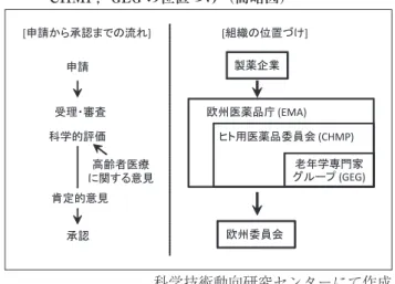 図表　EU における医薬品の中央承認審査の流れと EMA，
