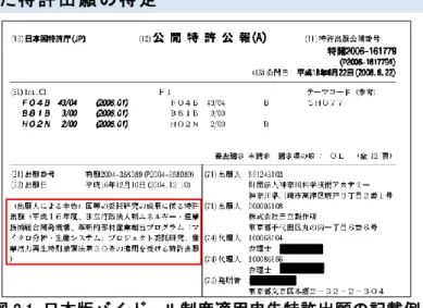 図 3.1  日本版バイ・ドール制度適用申告特許出願の記載例 