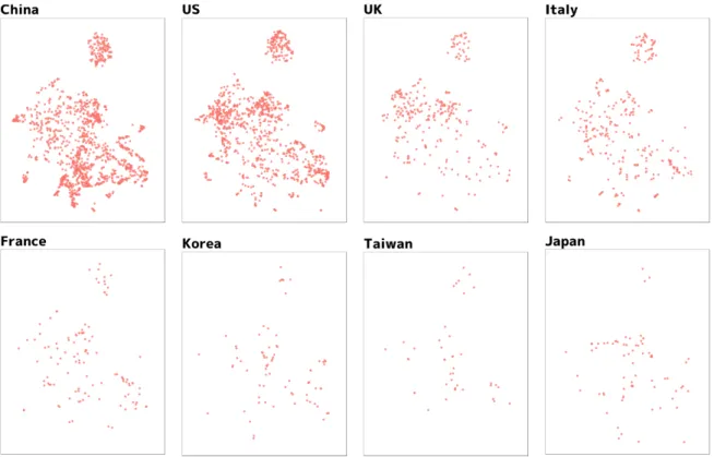 図 11 国・地域別の論文分布
