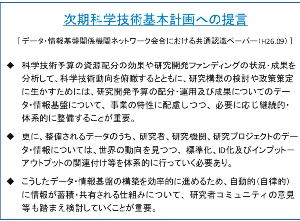 表 5-4 に   e-Rad データと成果情報の紐づけ方法を示す。具体的な共通キーを挙げ、その