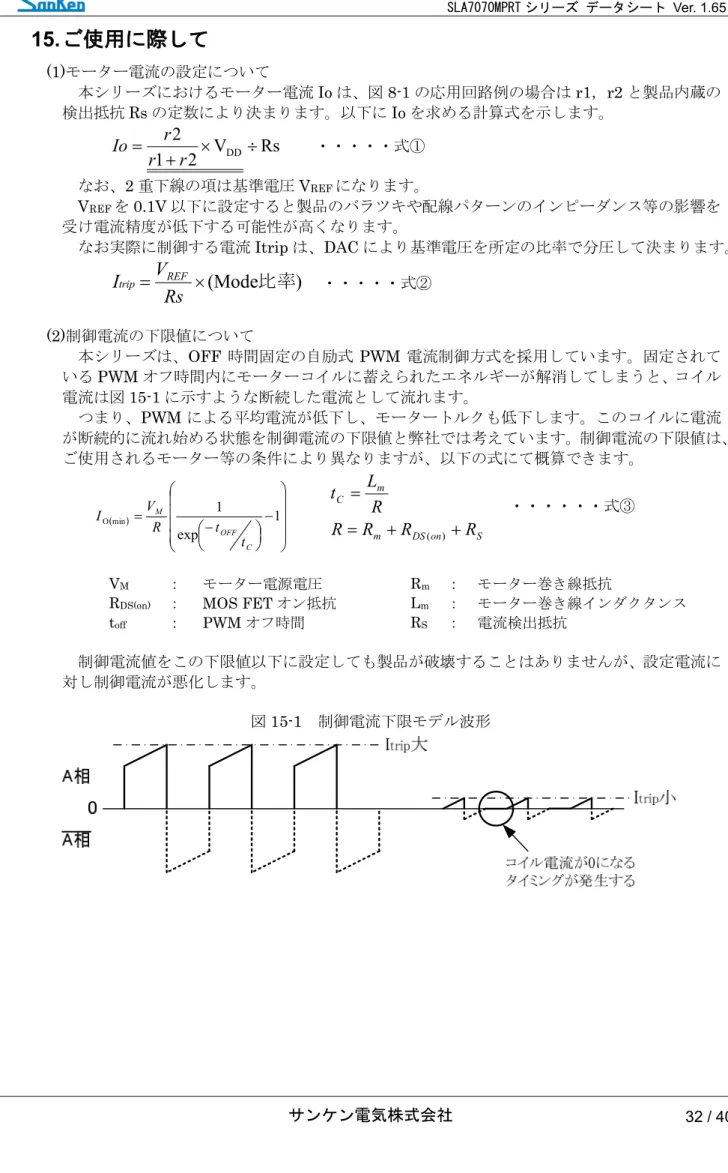図 15-1  制御電流下限モデル波形 