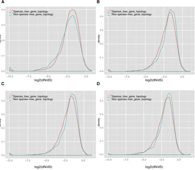 Figure 4. Evolutionary Rates of Species-Tree and Non-species-tree Genes