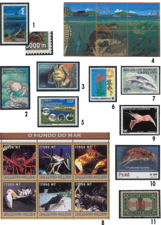 Fig. 1. Interesting postage stamps (1). 1. Azerbaijan 2001, 2. Comoro 1998, 3. Dominica 2001, 4