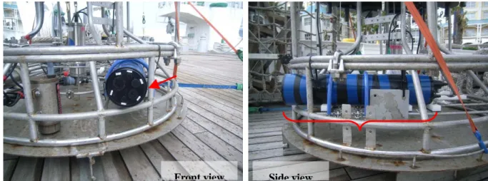 Fig. 2.  TAPS mounted on CTD frame.  
