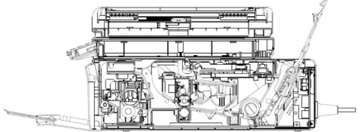 Fig. 1  The sectional view of a laser beam printer  with low height (Ricoh Aficio SP 100SF)