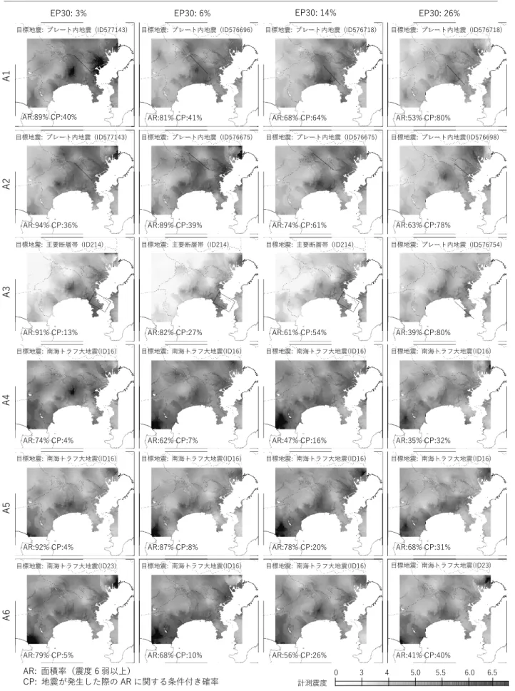 図  3-11  地域 A0-A6 の CPHM（震度 6 弱以上） 