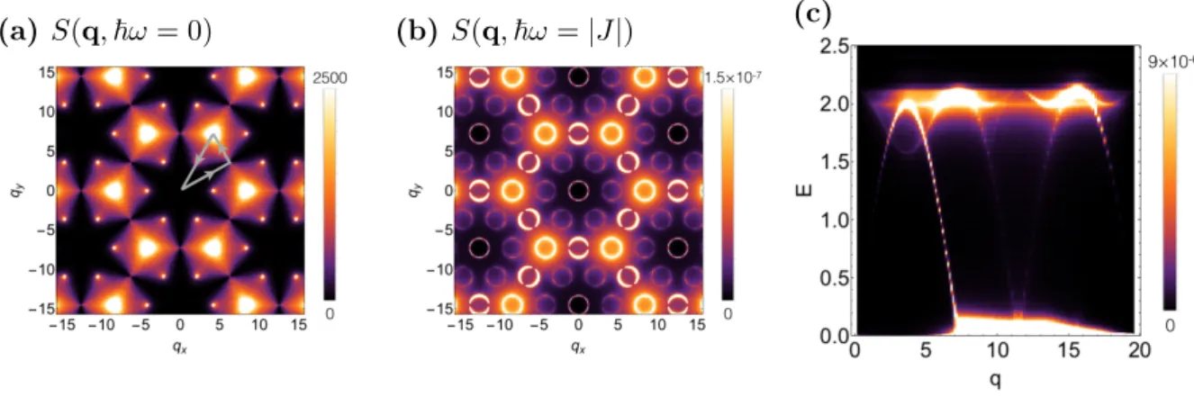 Figure 1.7: Dynamical structure factor for the Heisenberg model on the kagome antiferromagnet